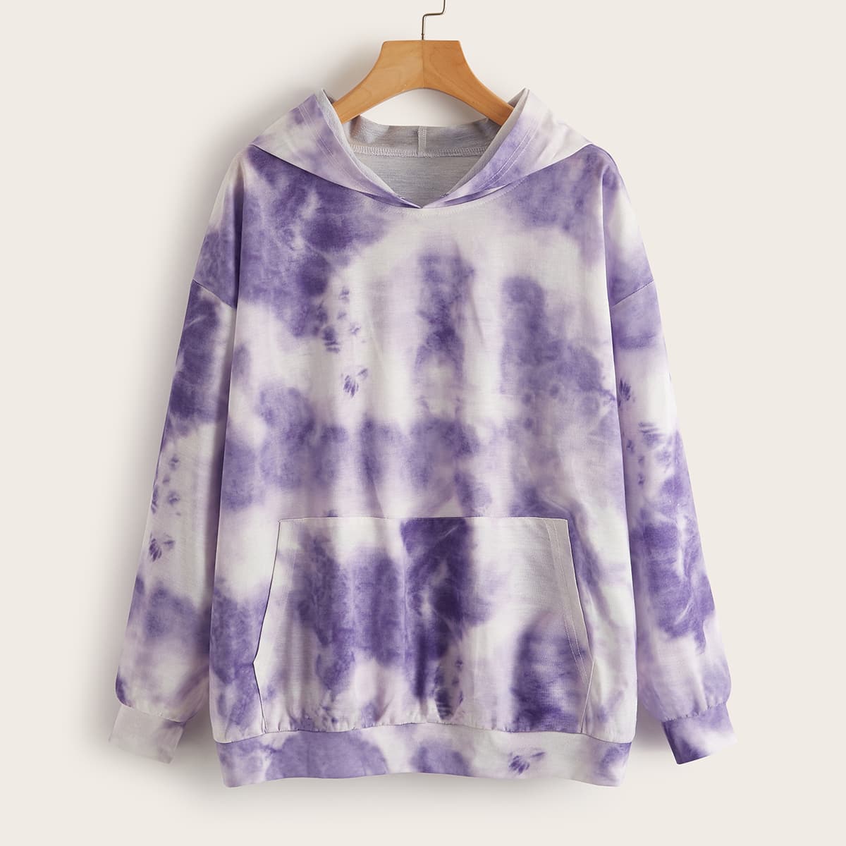 

Kangaroo Pocket Drop Shoulder Tie Dye Hoodie, Multicolor