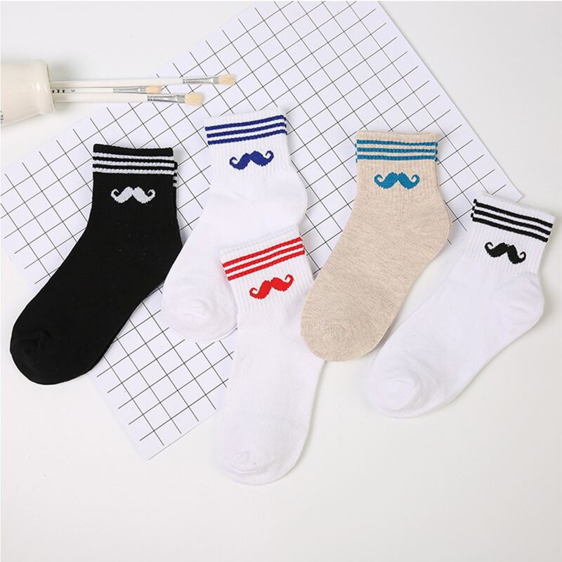 

5pairs Striped Ankle Socks, Multicolor