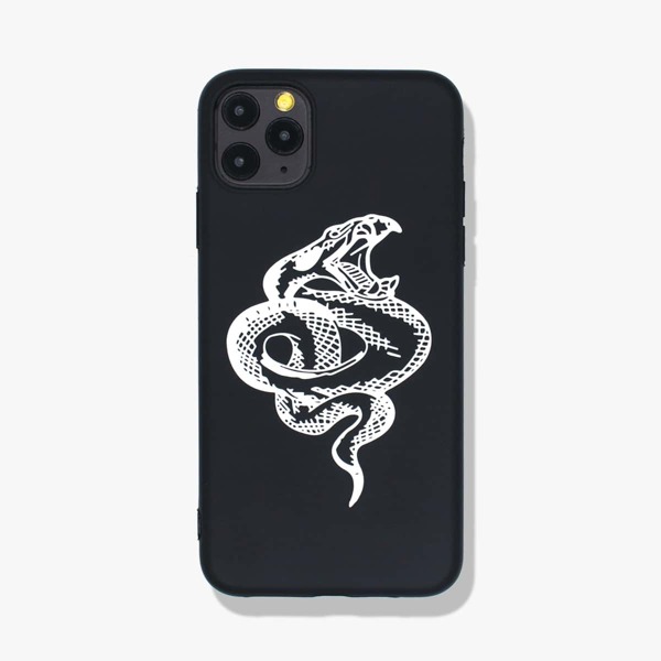 

1шт чехол для iPhone с узором змеи, Чёрный