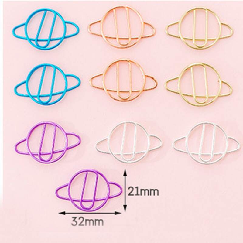 

10pcs Planet Design Paper Clip, Multicolor