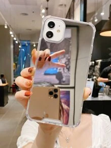 Vỏ gương 1pc tương thích với iPhone - Bạc - Xem 2