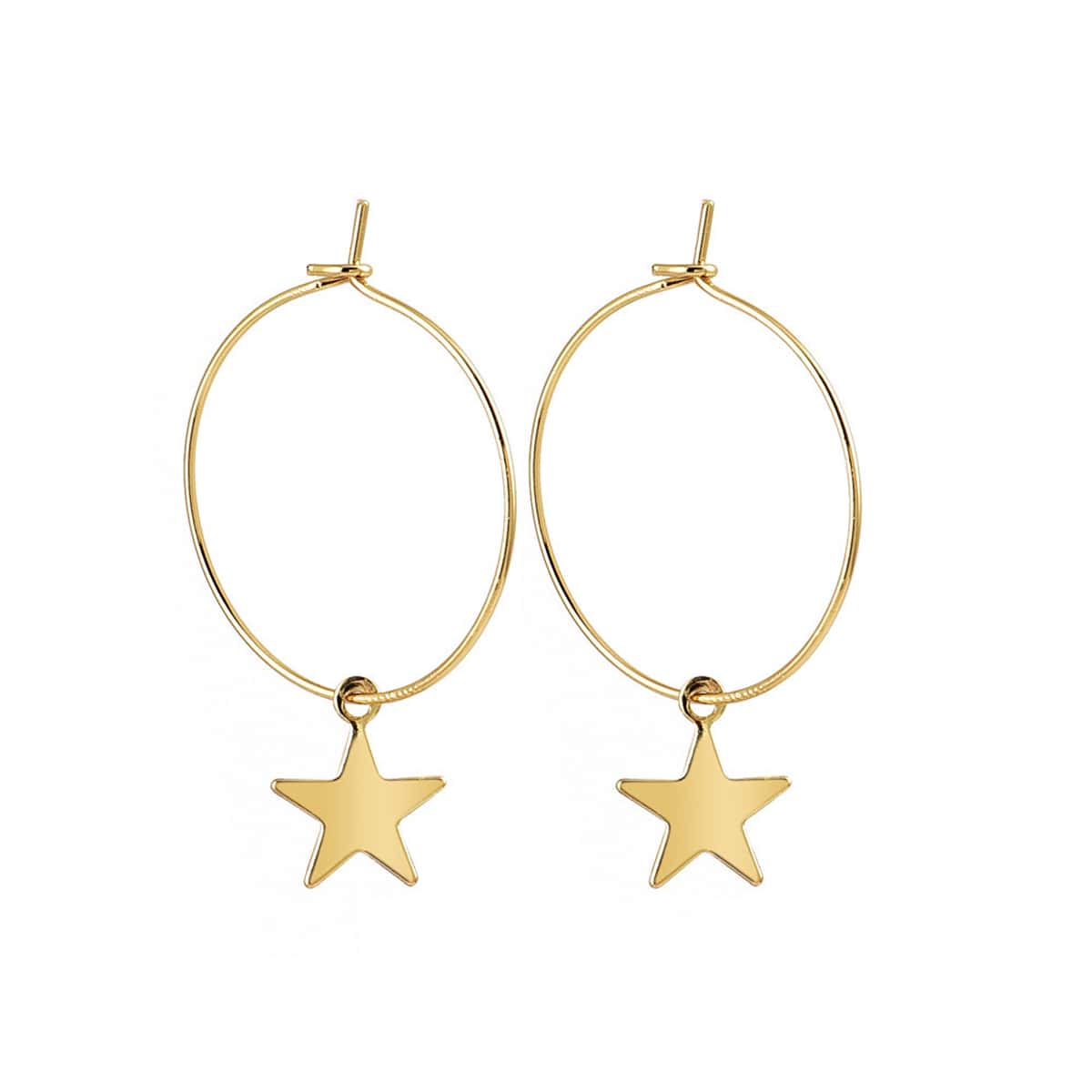 

Star Hoop Earrings, Gold