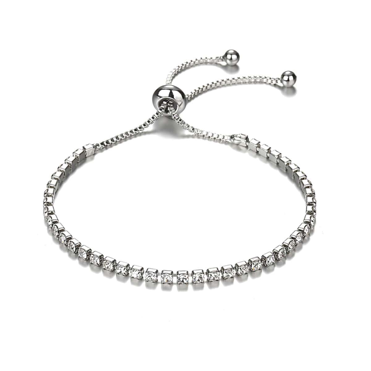 

1pc Rhinestone Bracelet, Silver