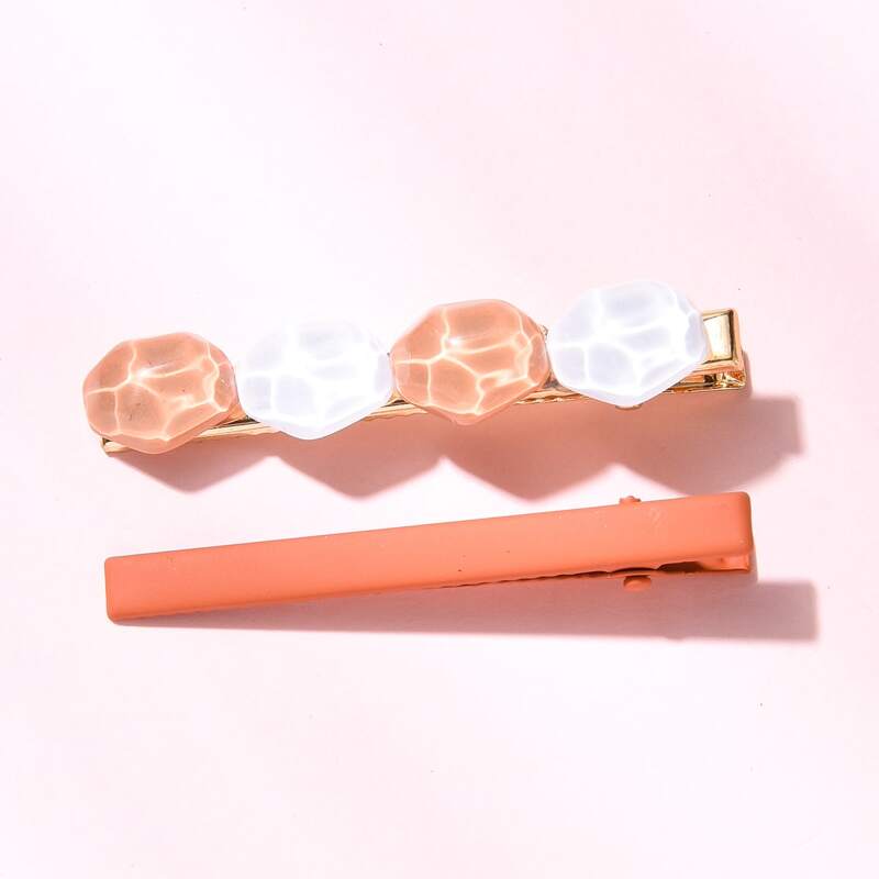 

2pcs Crystal Decor Hair Clip, Multicolor