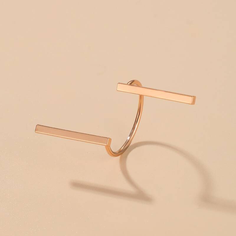 

Vertical Bar Cuff Ring, Gold