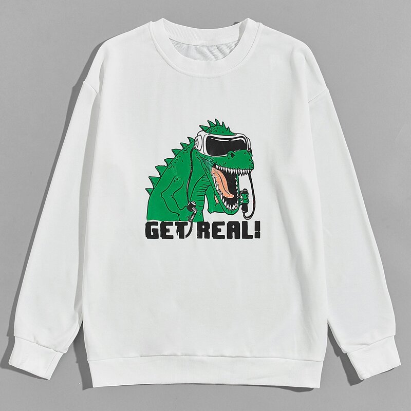 

Guys Cartoon Graphic Sweatshirt, White