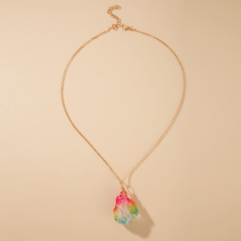 

Ombre Stone Pendant Necklace, Multicolor