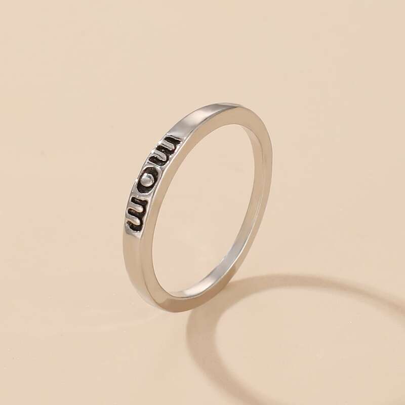 

Letter Mom Ring, Silver