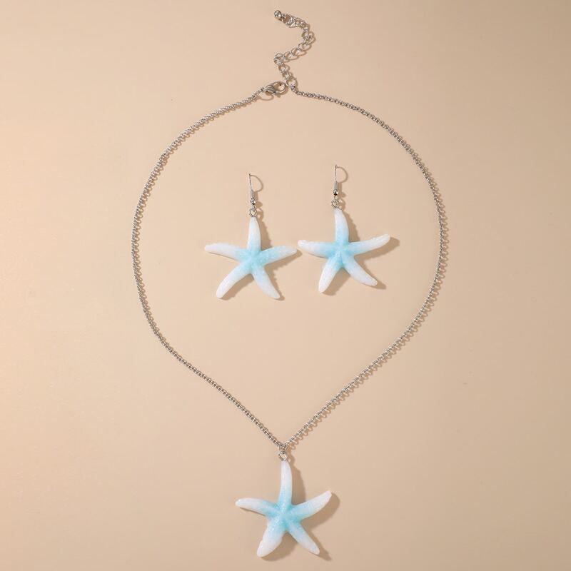 

3pcs Starfish Jewelry Set, Silver