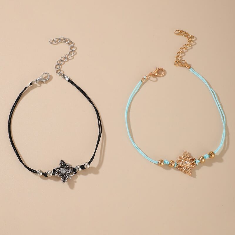

2pcs Bee Anklet, Multicolor