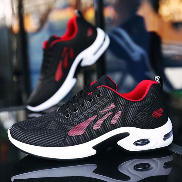 

Men Lace-up Front Mesh Sneakers, Red