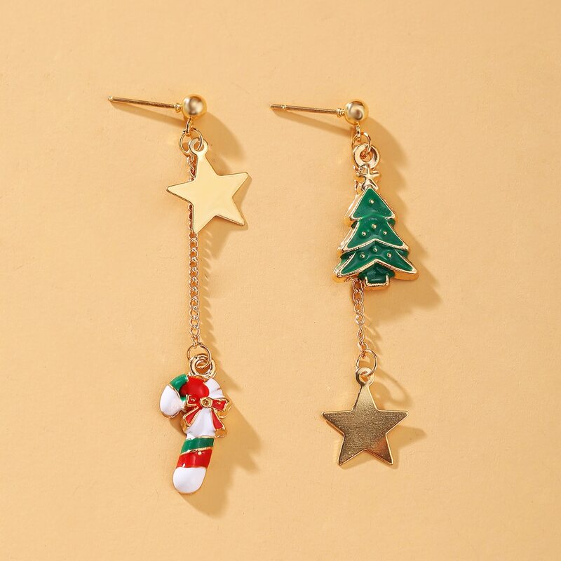 

Christmas Tree Charm Drop Earrings, Multicolor