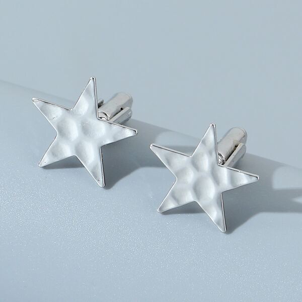 

Men Star Design Cufflinks, Silver