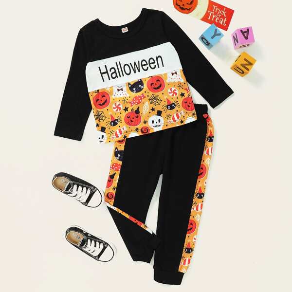 

Toddler Boys Halloween Print Tee & Sweatpants, Multicolor