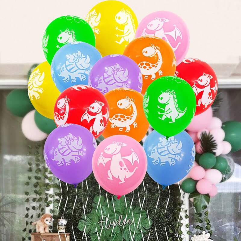 

15pcs Dinosaur Print Balloon Set, Multicolor