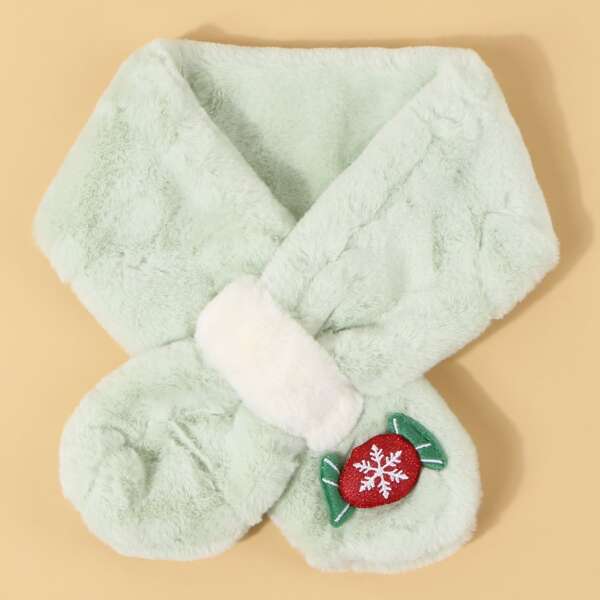 

Toddler Kids Christmas Candy Decor Fluffy Scarf, Green