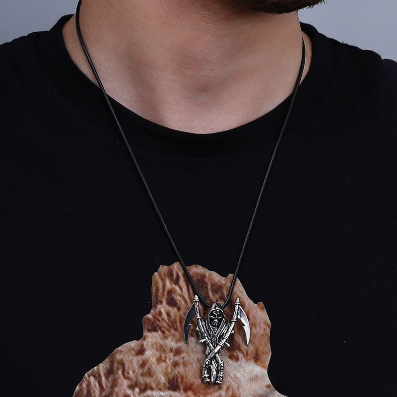 

Guys Halloween Tomahawk Charm Necklace, Silver