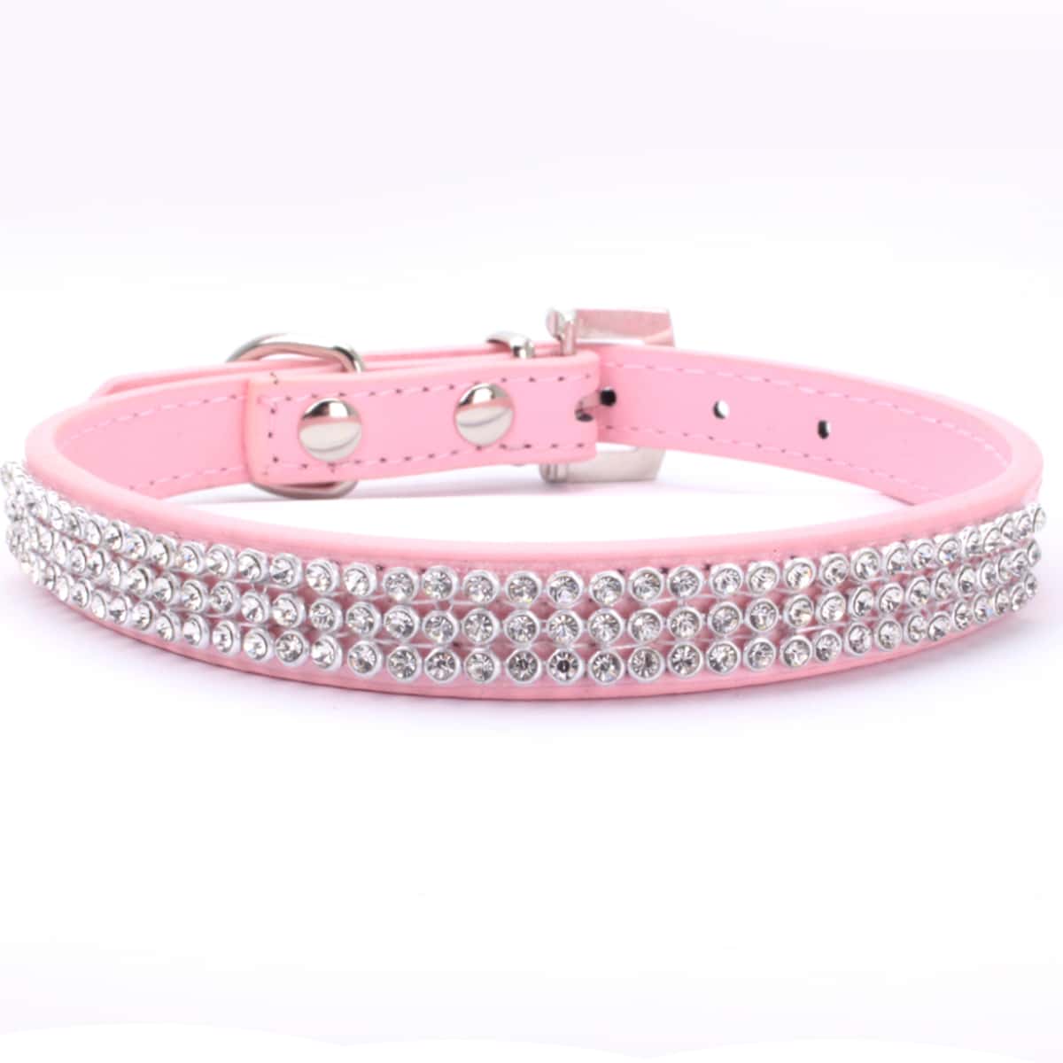 

1pc Rhinestone Dog Collar, Pink