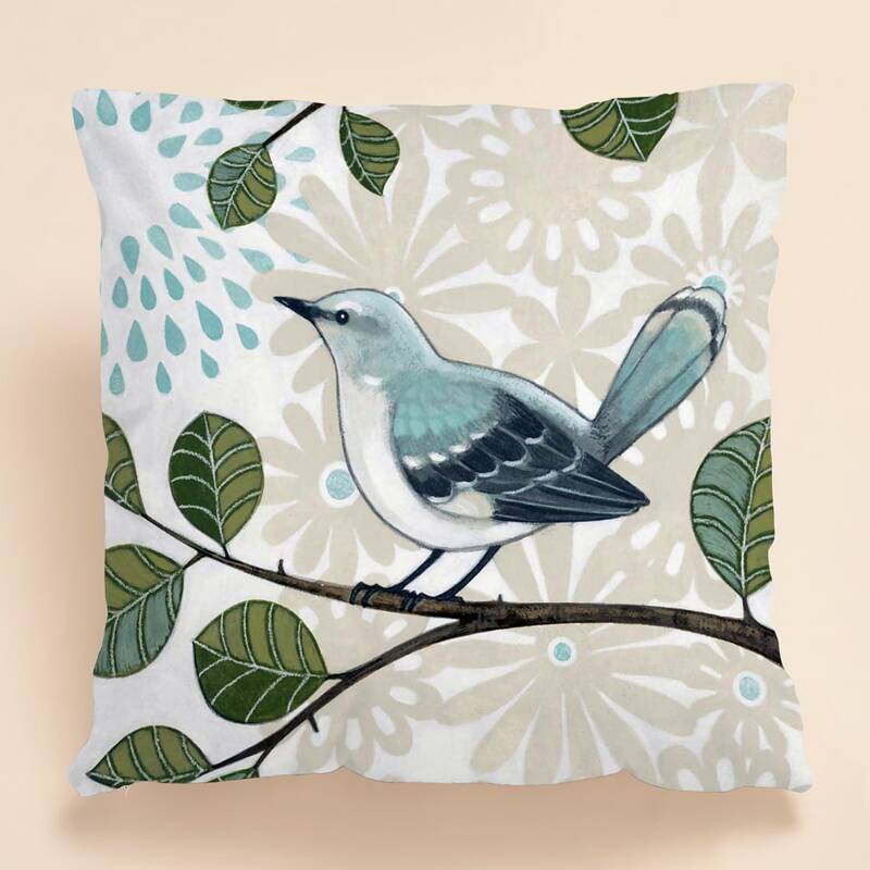 

Bird Print Cushion Cover Without Filler, Multicolor