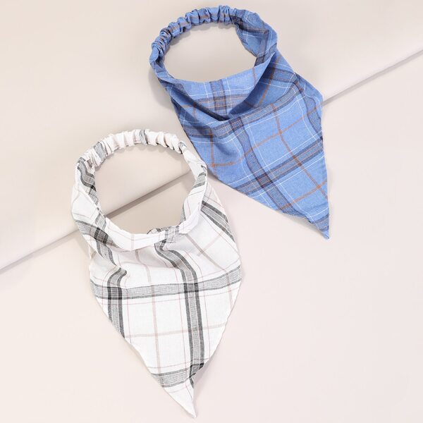 

2pcs Plaid Pattern Headband, Multicolor