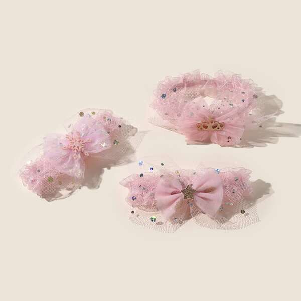 

3pcs Baby Bow Decor Headband, Multicolor