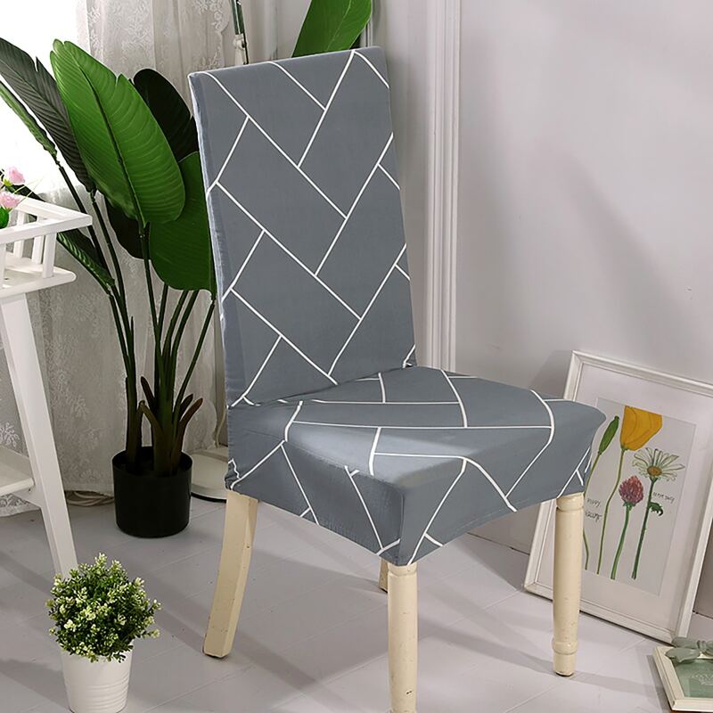 

Geometric Pattern Stretchy Chair Cover, Grey
