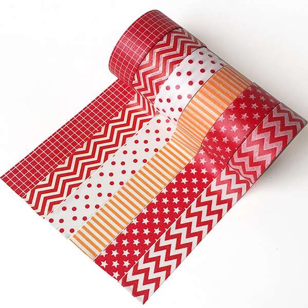

2rolls Geometric Pattern Random Decorative Tape, Multicolor