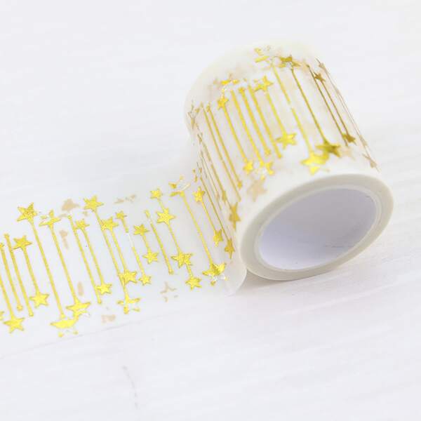 

1roll Star Print Decorative Tape, Multicolor