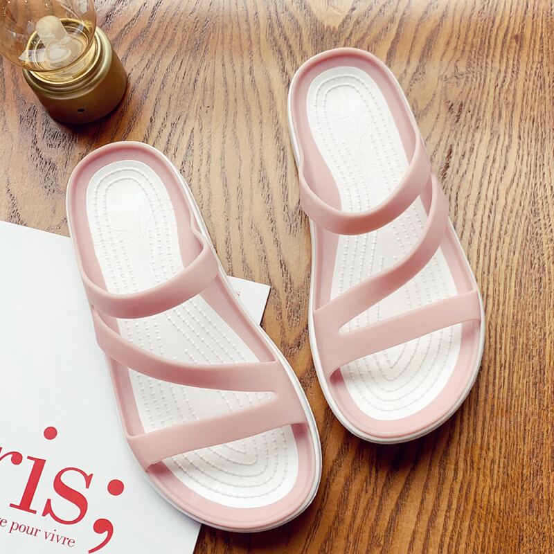 

Cutout Wide Fit Slide Sandals, Pastel baby pink