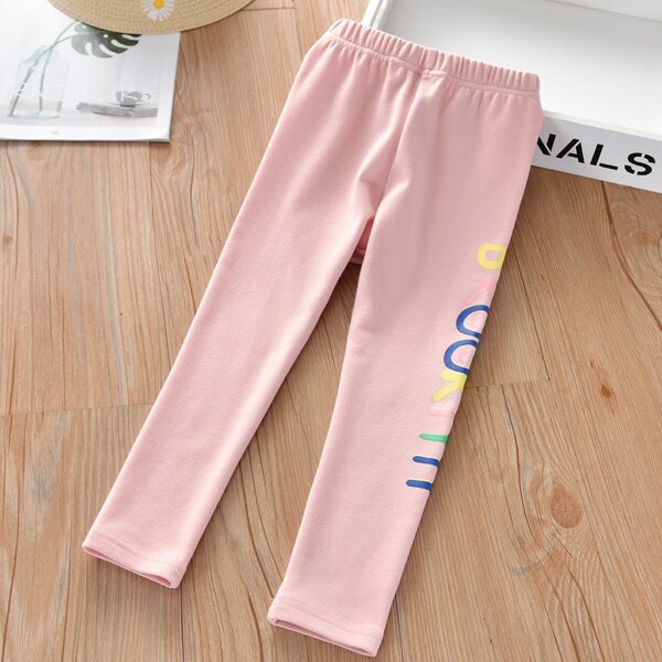 

Toddler Girls Letter Graphic High Waist Leggings, Baby pink