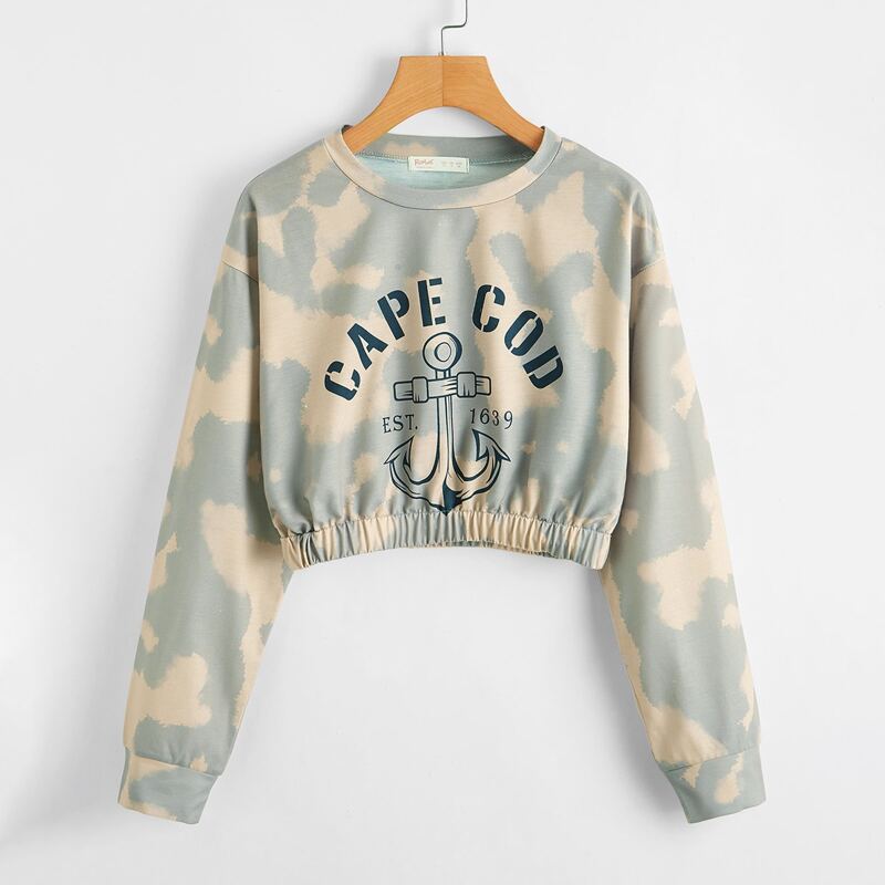 

Crop Camo Sweatshirt, Multicolor