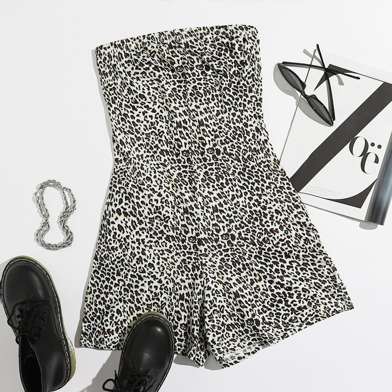 

Leopard Tube Romper, Multicolor