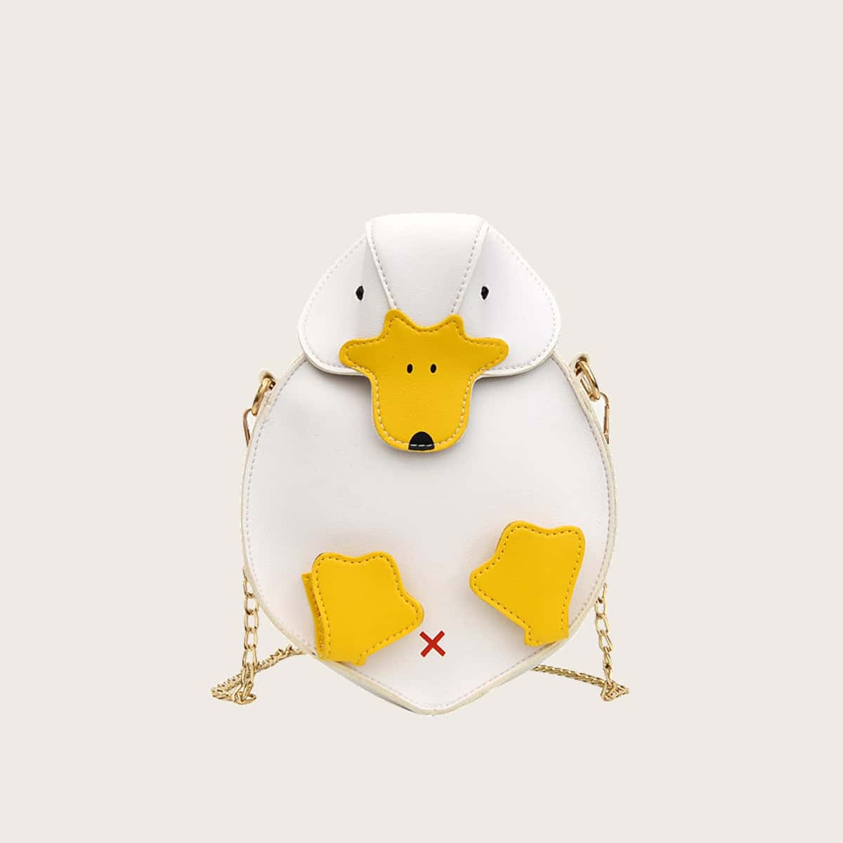 

Cartoon Duck Chain Crossbody Bag, White