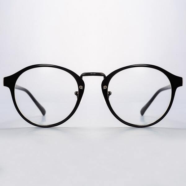 

Men Round Frame Glasses, Black