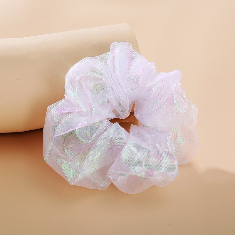 

Glitter Mesh Scrunchie, White