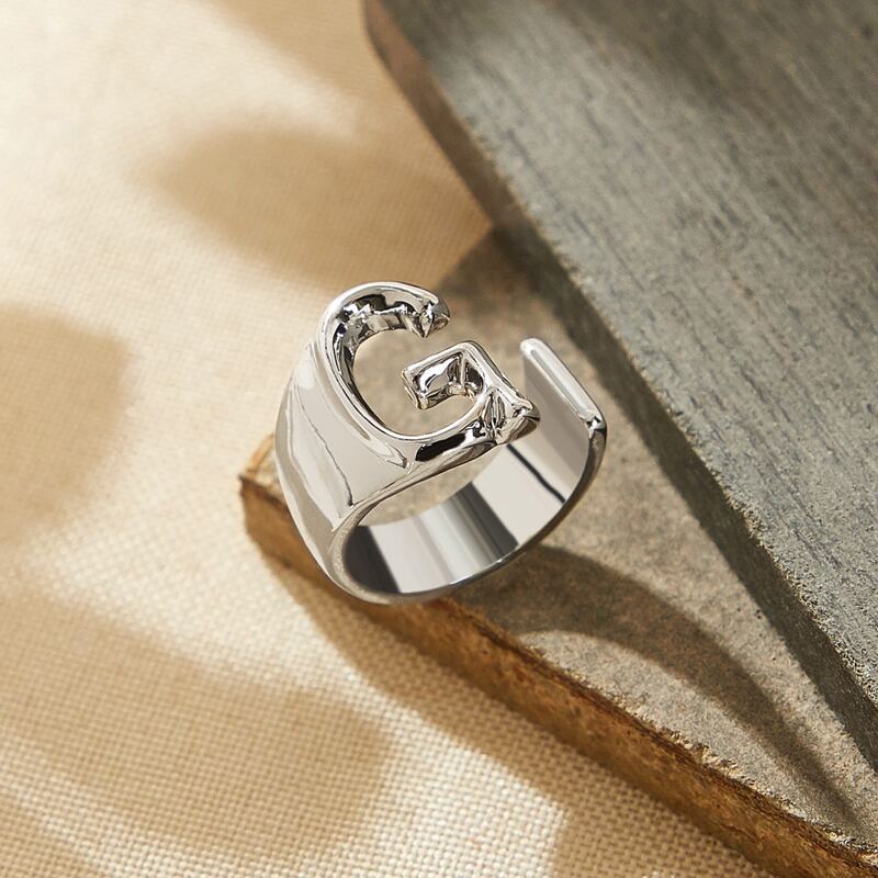 

Letter G Ring, Silver