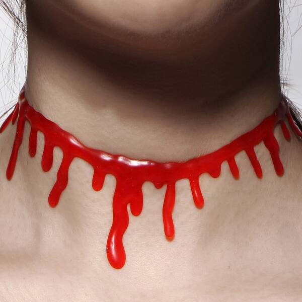 

Halloween Blood Design Choker, Red