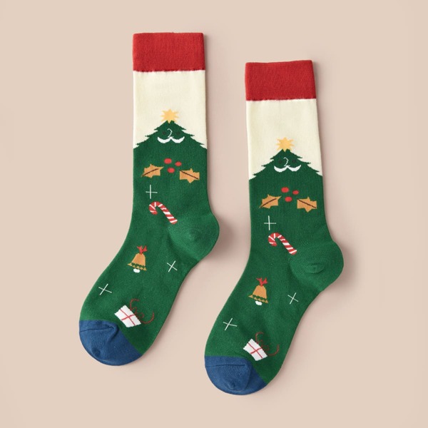 

Men Christmas Tree Pattern Socks, Multicolor
