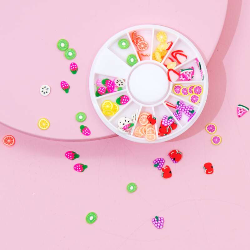 

1box Fruit Design Nail Art Decoration, Multicolor