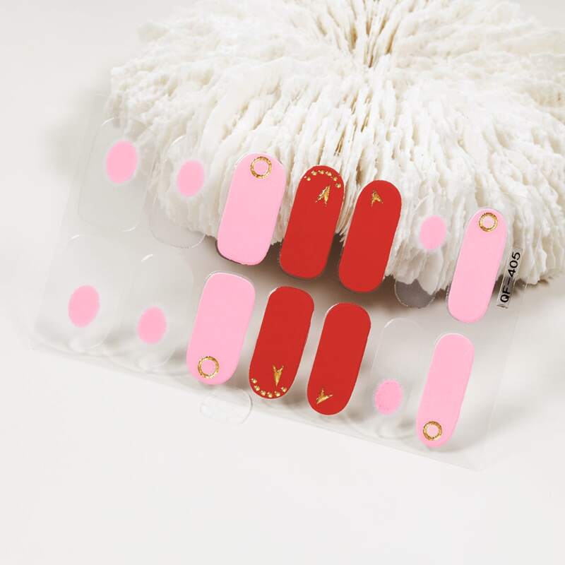 

1sheet Geometric Pattern Nail Sticker, Multicolor