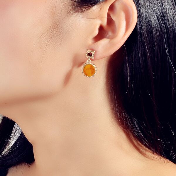 

Simple Round Drop Earrings, Gold