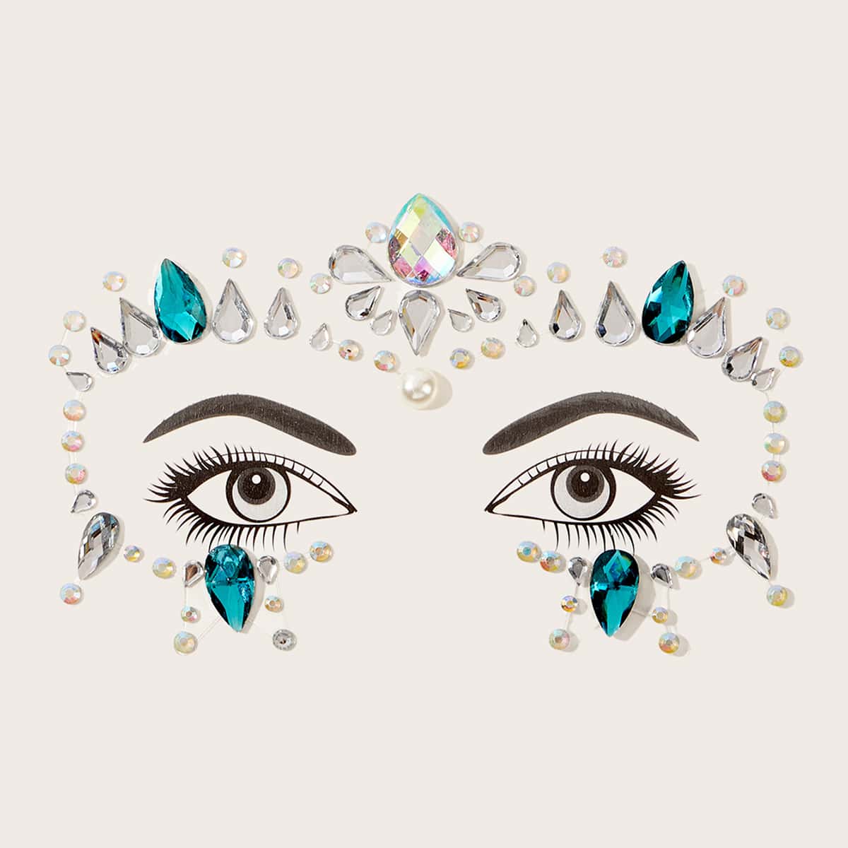 

1sheet Halloween Eye Decoration Rhinestone Sticker, Multicolor
