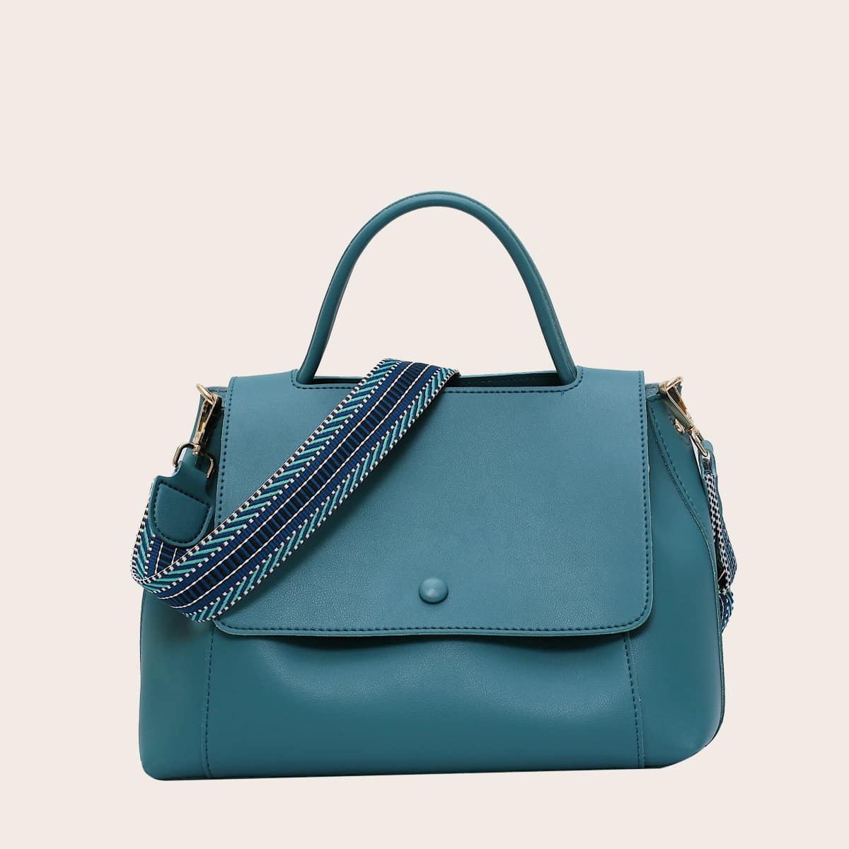 

Minimalist Flap Satchel Bag, Blue