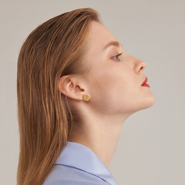 

DISC STUD EARRINGS, Gold