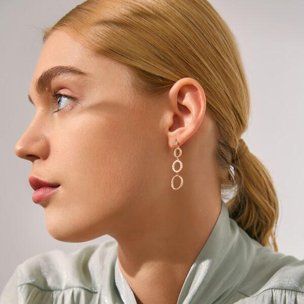 

Faux Pearl Decor Round Drop Earrings, Gold
