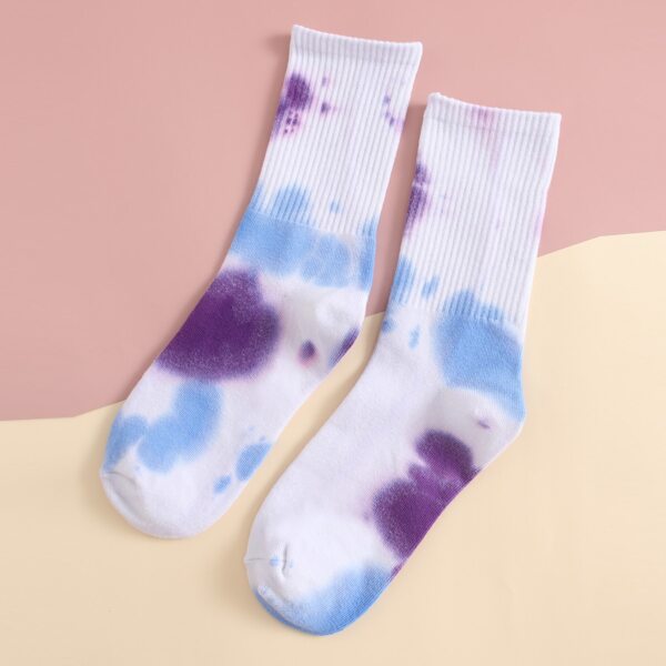 

Tie Dye Pattern Socks, Multicolor