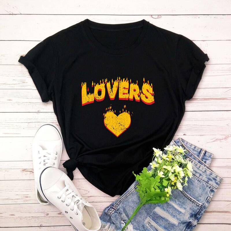 

Heart & Letter Graphic Tee, Black