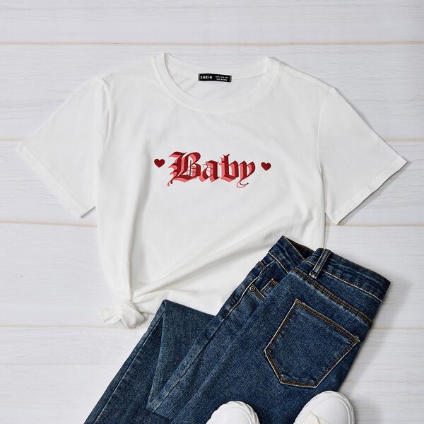 

Letter Graphic Tee, White