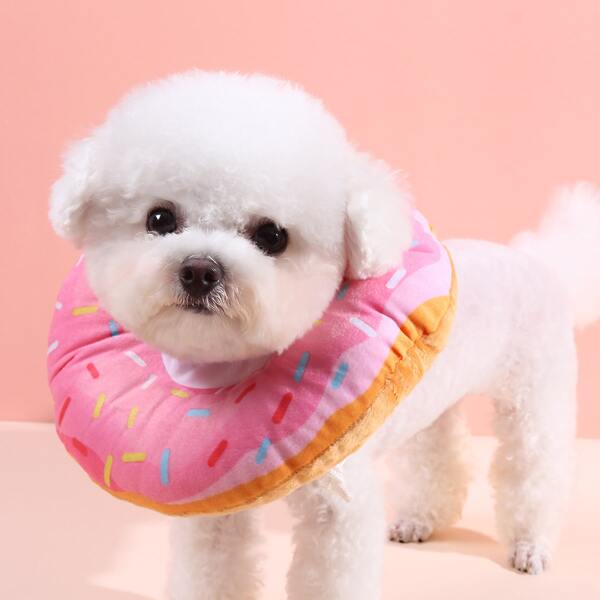 

1pc Dog Doughnut Shaped Protective Recovery Collar, Multicolor