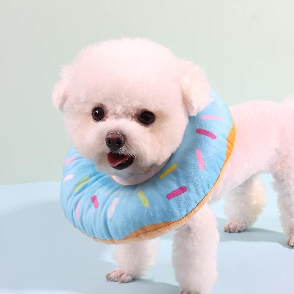 

1pc Dog Doughnut Shaped Protective Recovery Collar, Multicolor